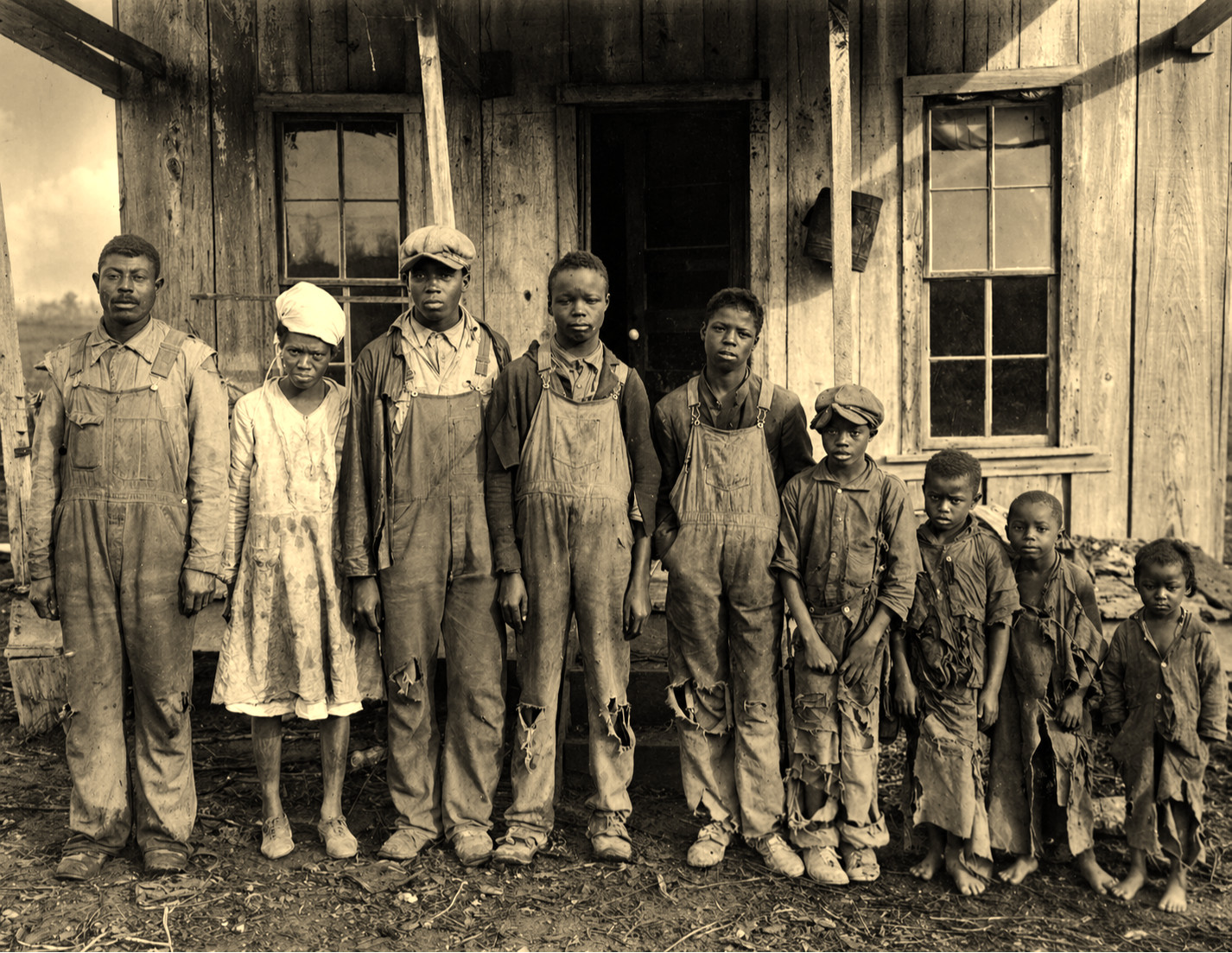 1931 African American Family Front of Home Historic Vintage Picture Photo 5x7