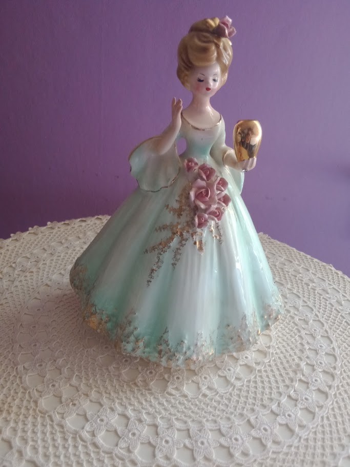 Josef Originals Figurine - GIRL WITH WEDDING GIFT - Romance Series - Vintage 
