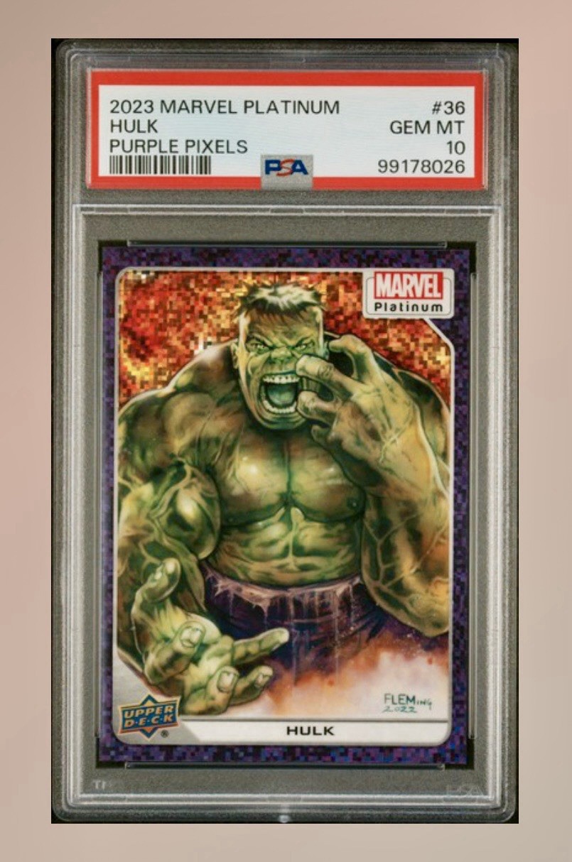 2023 Marvel Platinum HULK /35 Purple Pixels PSA 10 GEM 💎 MINT 2023 Marvel Platinum HULK /35 Purple Pixels PSA 10 GEM 💎 MINT