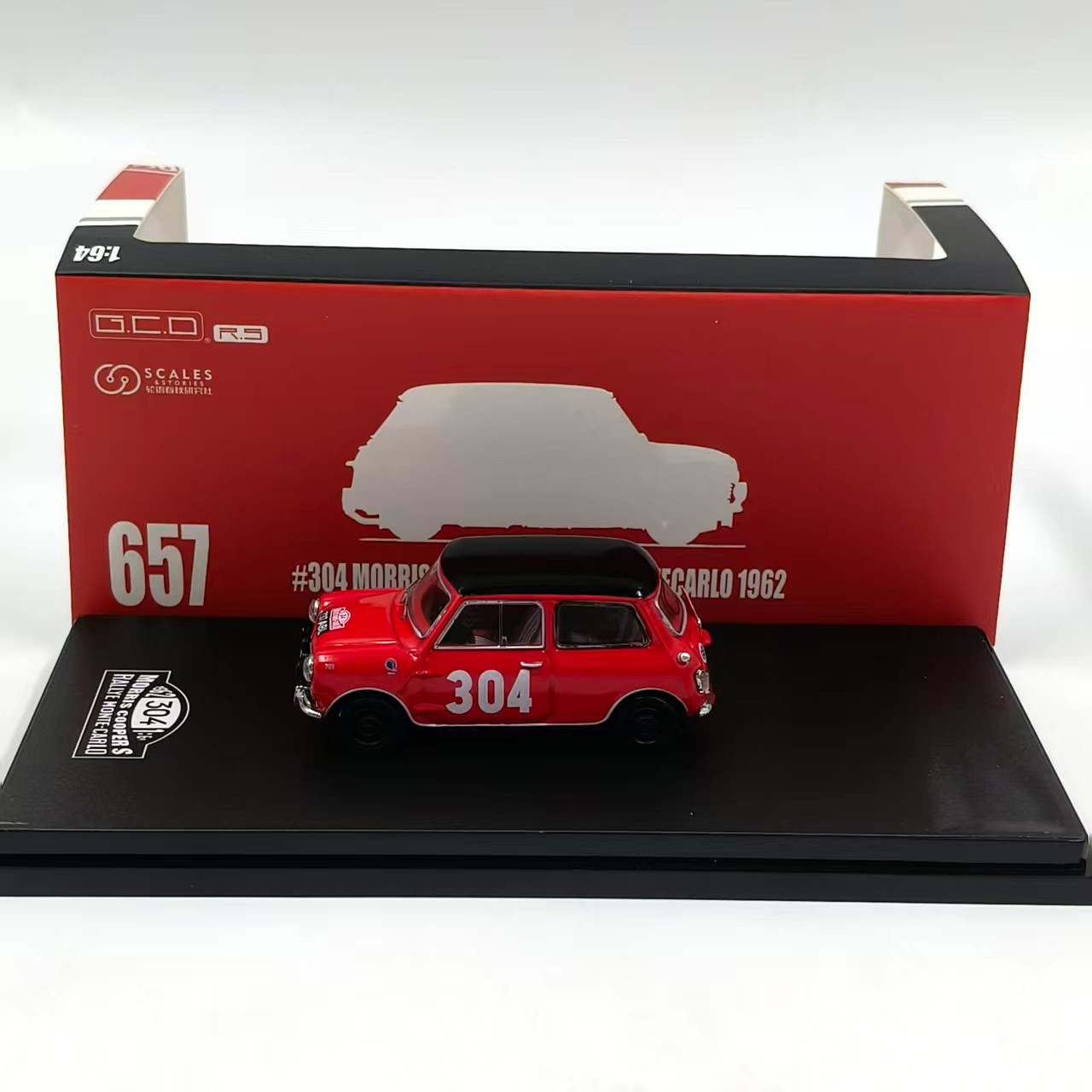 1:64 Mini Cooper Rally Monte Carlo Winner, Alloy Diecast Model, Display Car