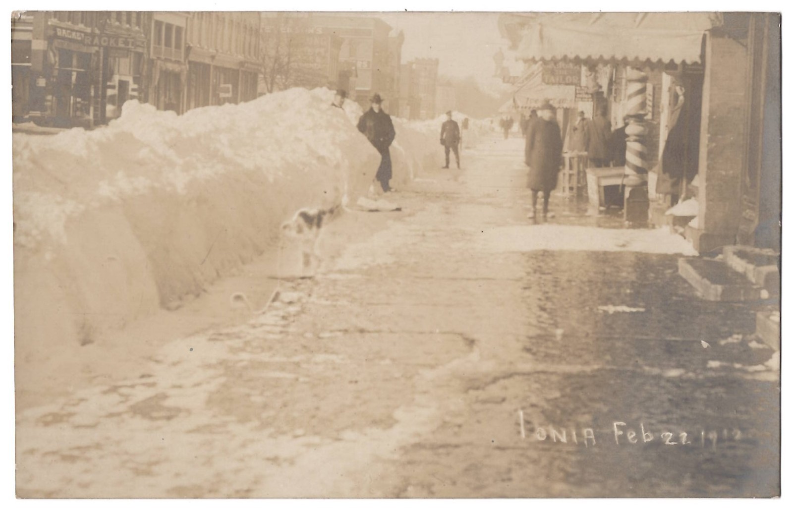 1912 Ionia, Michigan - REAL PHOTO Snowy Street Scene, Barber Shop - Old Postcard 1912 Ionia, Michigan - REAL PHOTO Snowy Street Scene, Barber Shop - Old Postcard