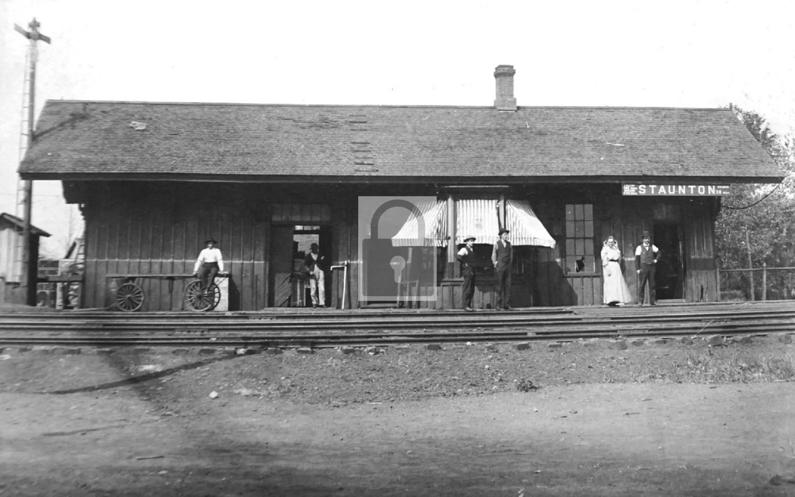 Railroad Train Station Depot Staunton Illinois IL - Reprint