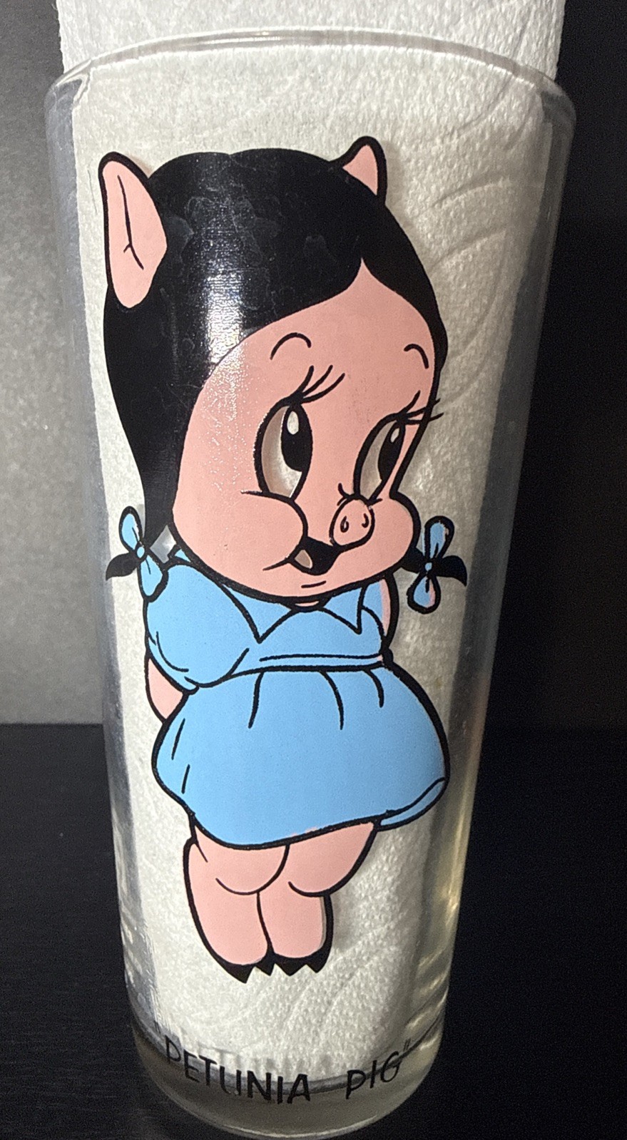 1973 Warner Brothers Petunia Pig Pepsi Collectors Series Tumbler Drinking Glass 1973 Warner Brothers Petunia Pig Pepsi Collectors Series Tumbler Drinking Glass