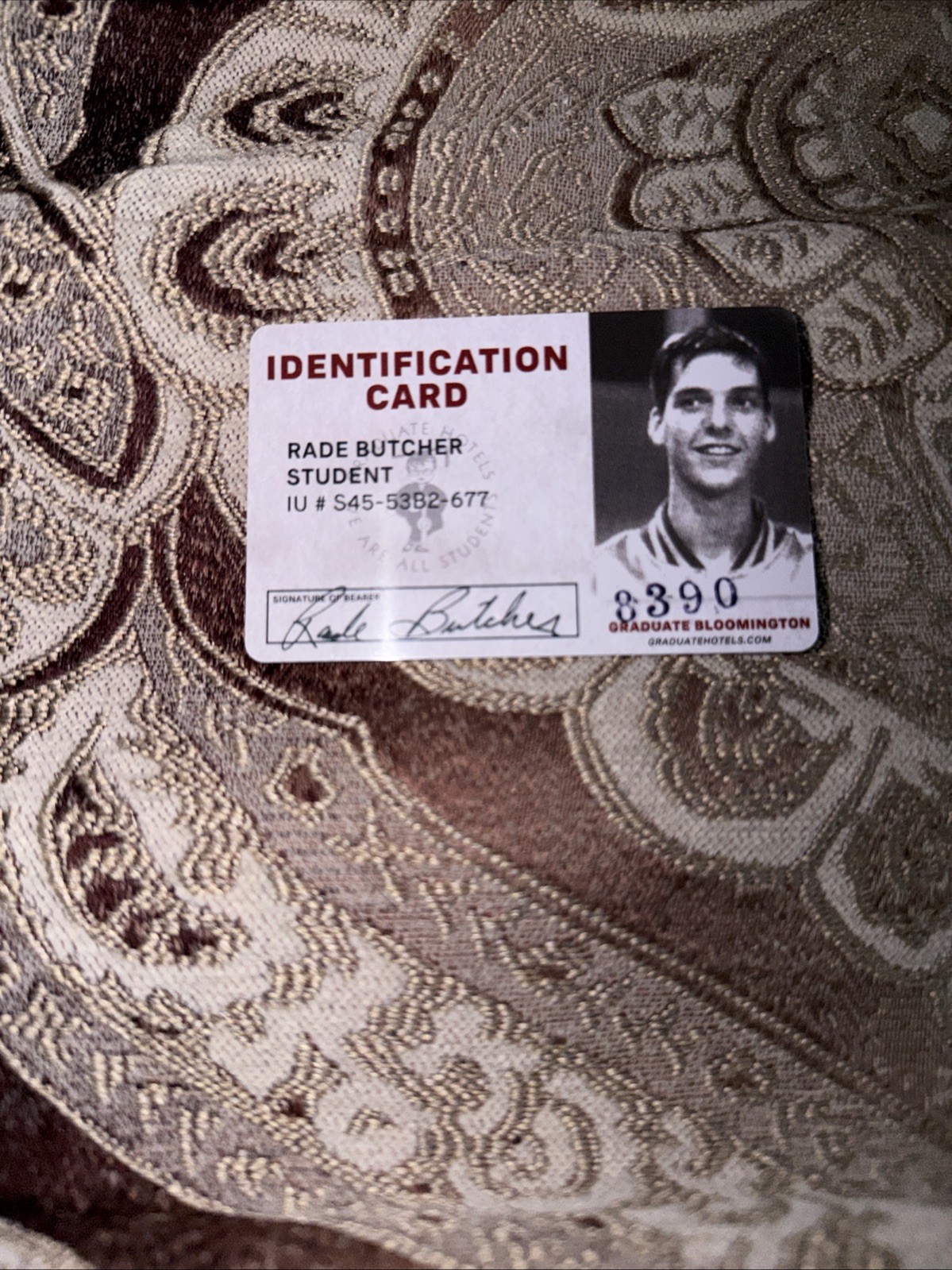 The Graduate Hotel Bloomington Indiana Key Card - Movie Hoosiers Rade Butcher