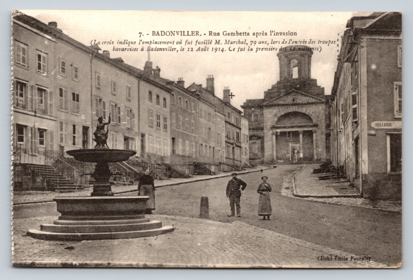 Gambetta Street After the Invasion BADONVILLERFrance Vintage Postcard 0522