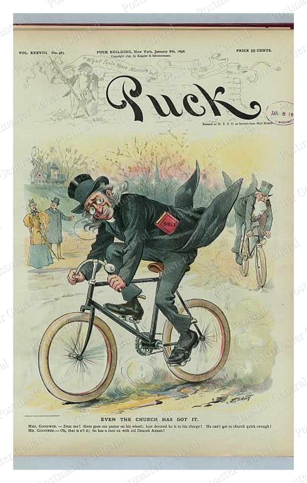 New York Ministers Bicycle Race Standard Postcard COPY RPPC