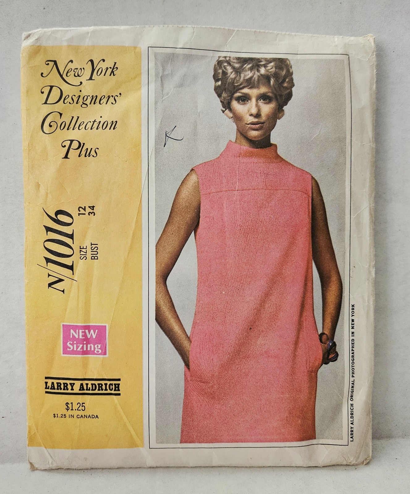 1967 Vintage McCall\'s 1016 Larry Aldrich NY Designer Sewing Pattern Size 12 Cut