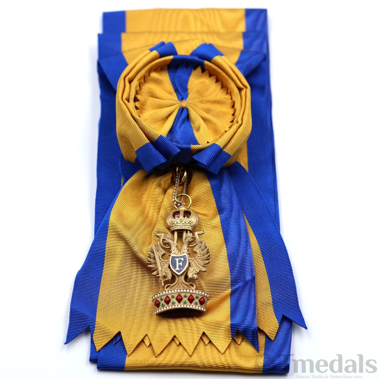 Austrian Order of the Iron Crown 1st Class Ceremonial Sash & Badge Repro