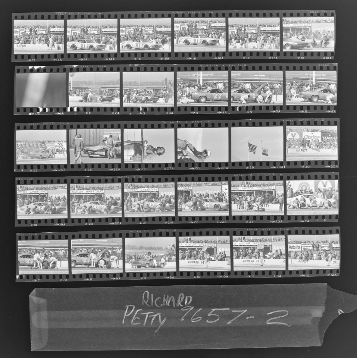 Richard Petty Vintage Negative Strips 35mm 1970's STP #43 Race Car A30