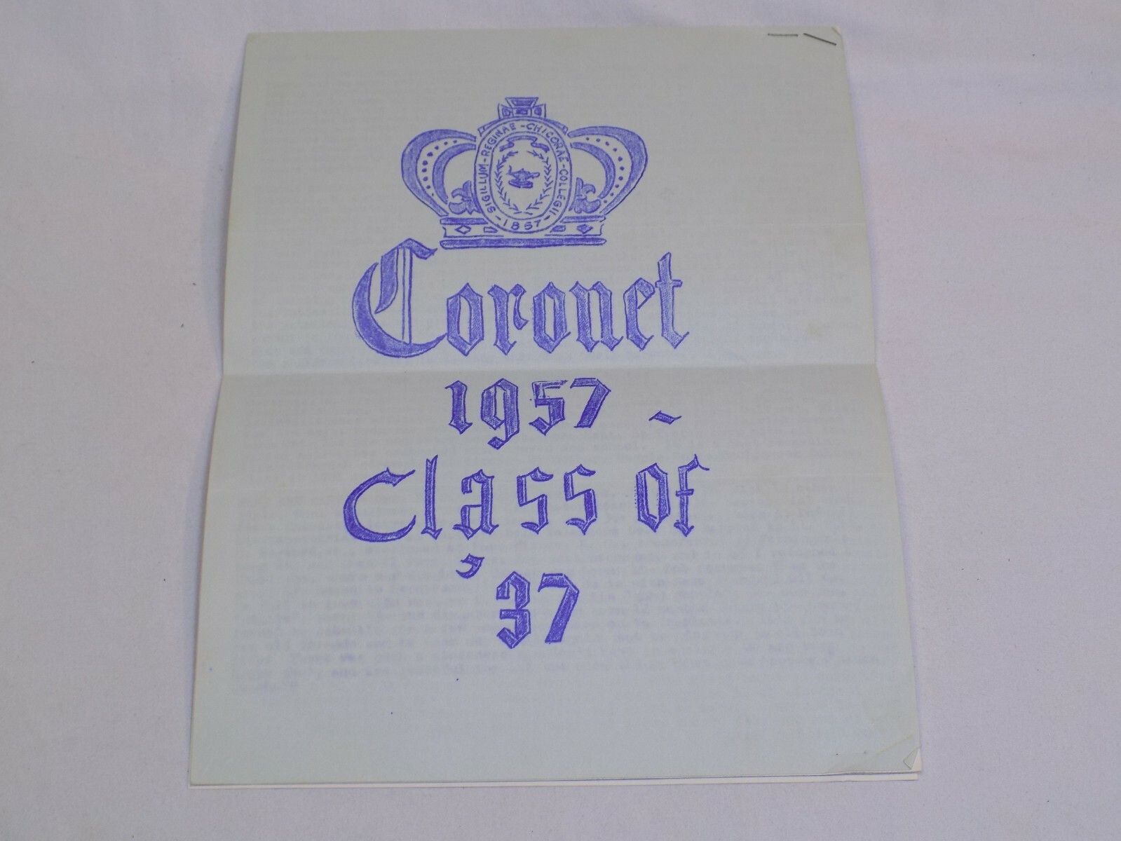 Queens Chicora College University Cornet 1937 1957 Old Student Alumni Charlotte 