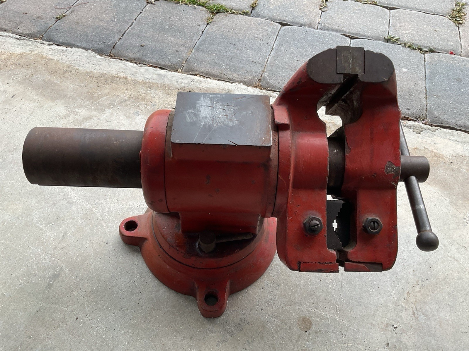 Vtg 5” Combination Rotating Bench Vise Large 60 Pound
