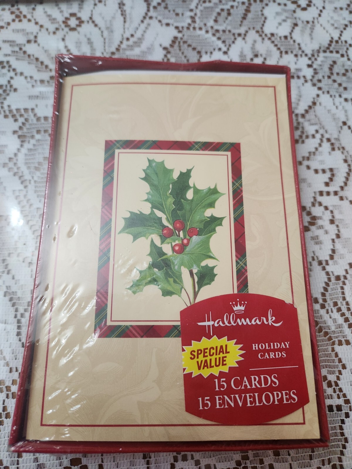 Vintage Hallmark 15 HOLLY Christmas Cards + Envelopes. New in Box