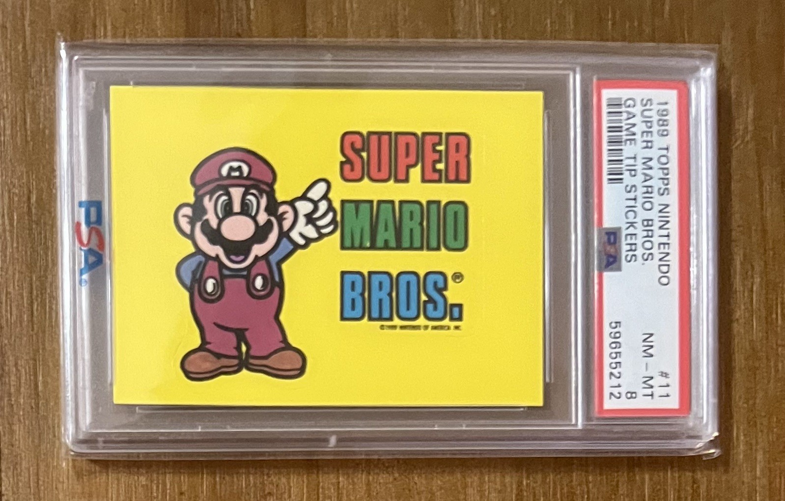 1989 Topps Nintendo Sticker - Super Mario Bros. #11 Super Mario - PSA 8 NM-MT