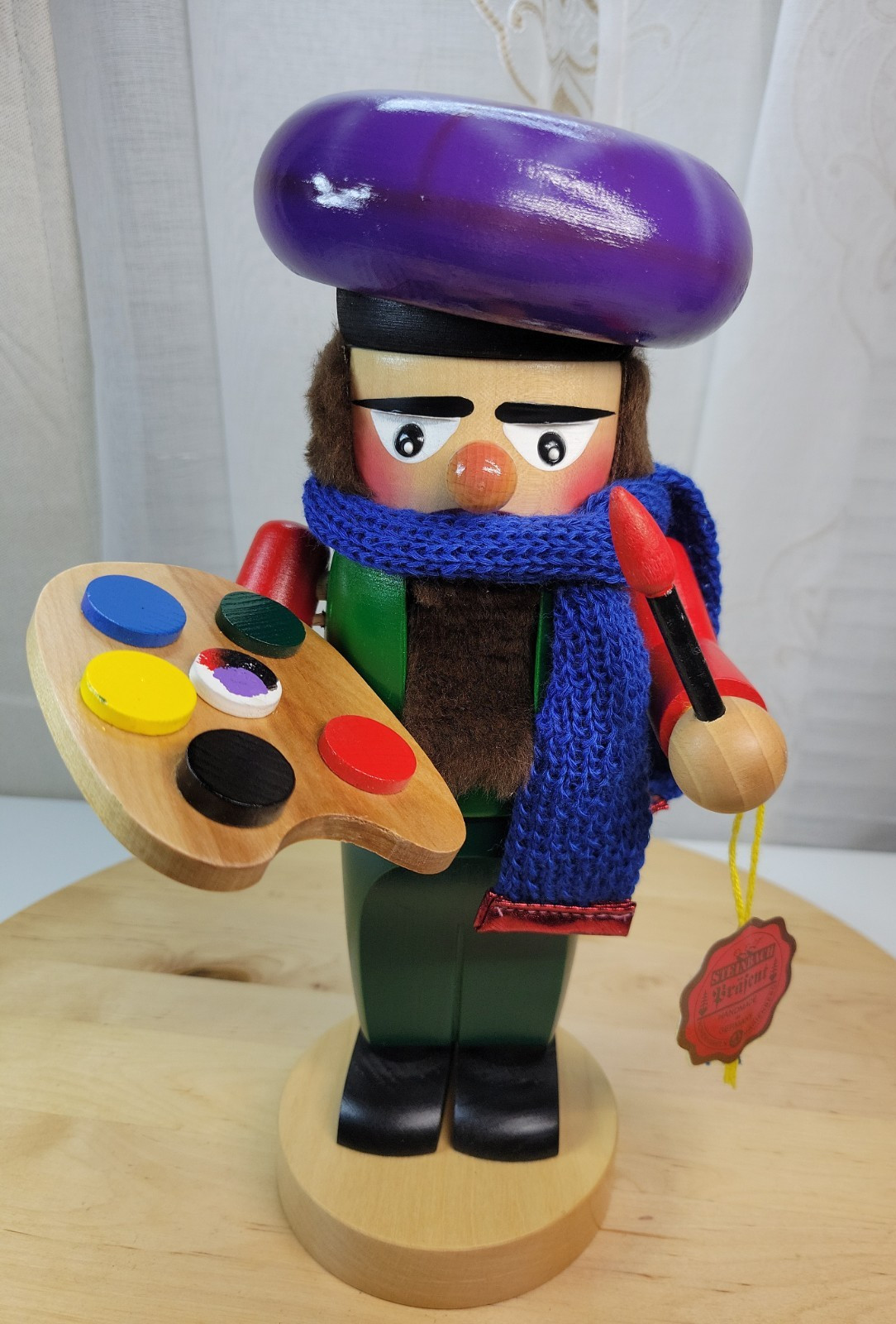 STEINBACH S1333 Erzgebirge 10.5” Wood Nutcracker Chubby Artist Painter COA