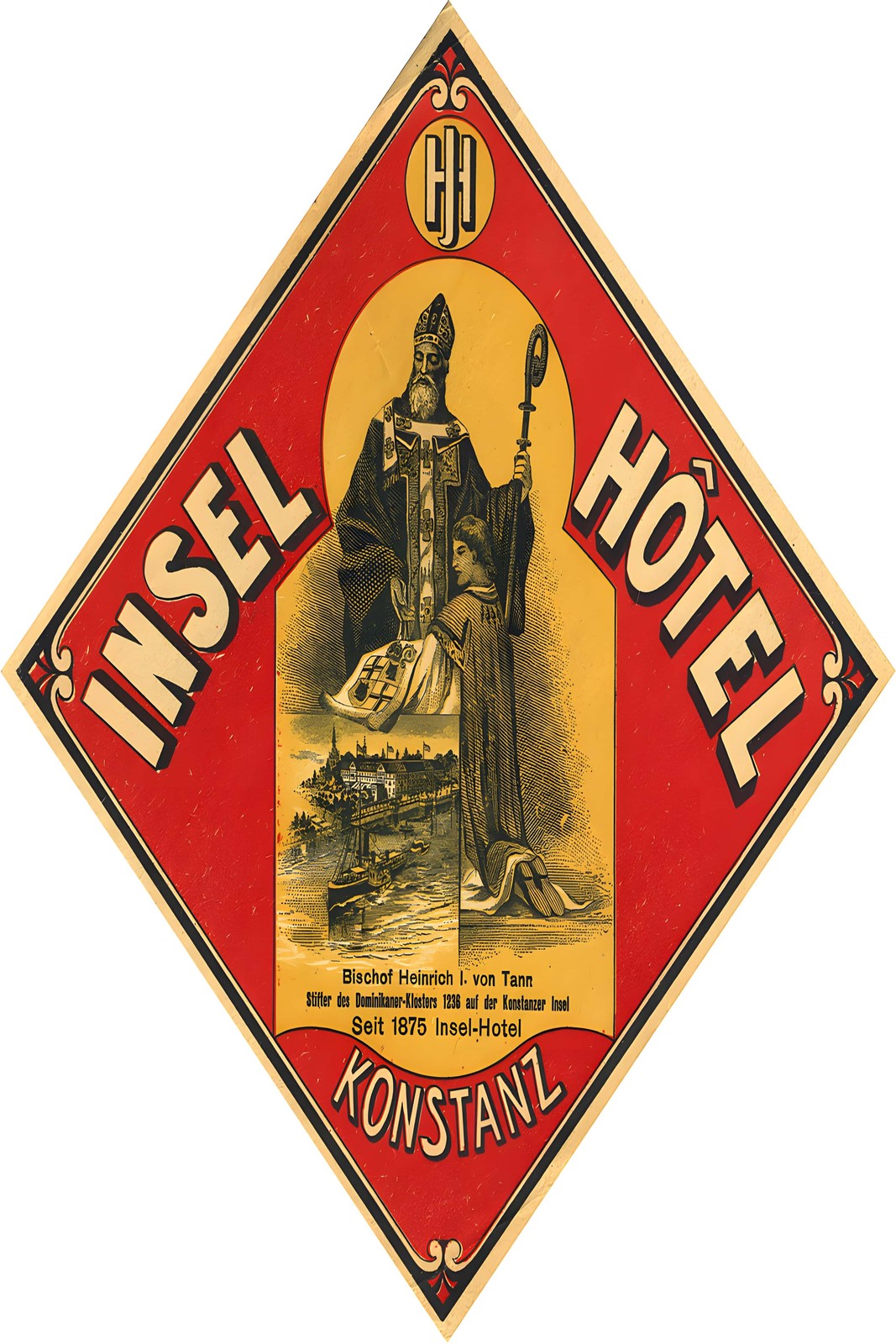 Konstanz Insel Hotel Poster - Germany Vintage Design, 1875 Reprint 🇩🇪🖼️