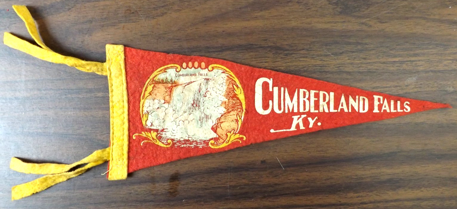 VINTAGE 1940s CUMBERLAND FALLS KENTUCKY PENNANT 11.5\
