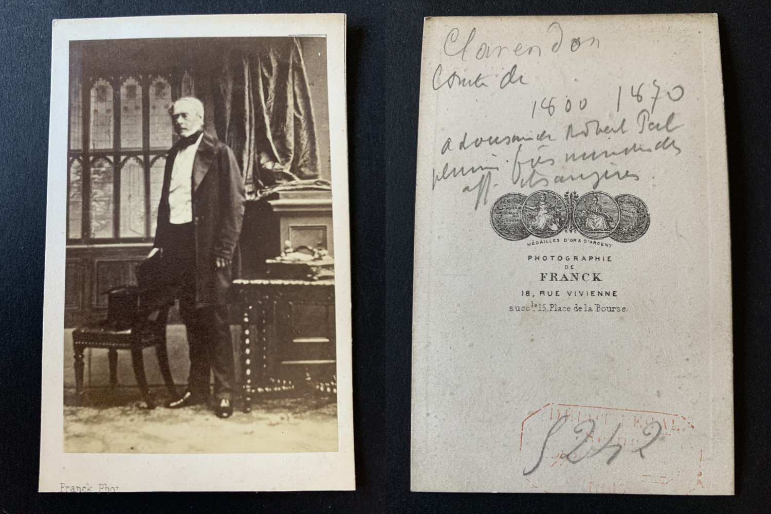 Franck, Paris, George William Frederick Villiers, Earl of Clarendon Vintage album