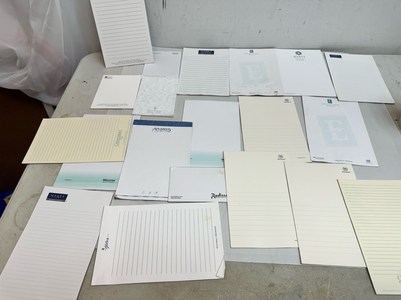 vintage hotel notepad lot hyatt radisson atlantis hilton westin embassy