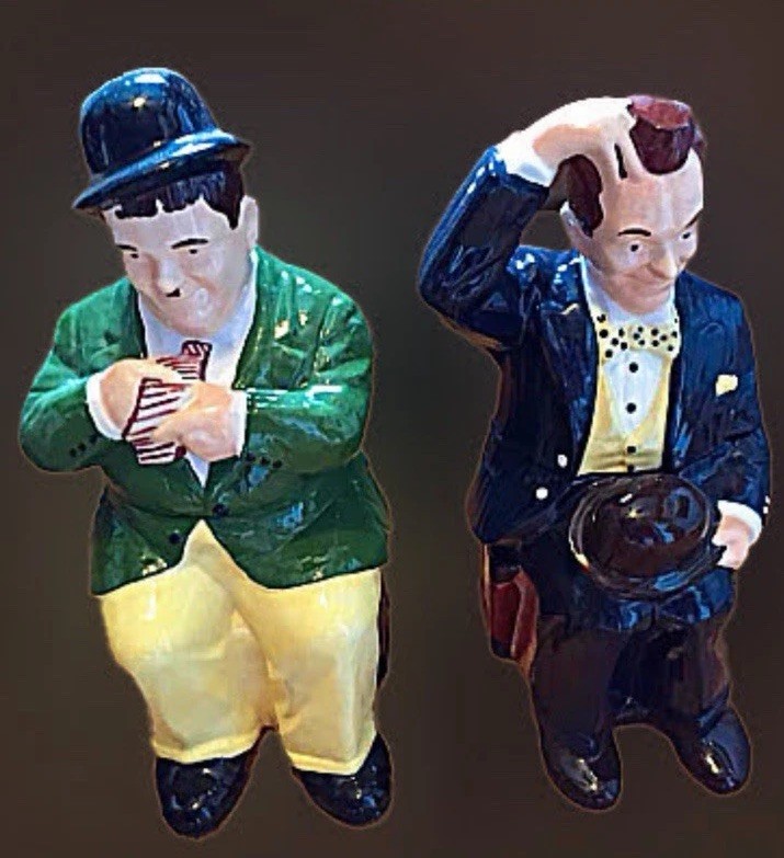 ONE SET Laurel And Hardy Cookie Jars Limited Edition RARE Never Used.