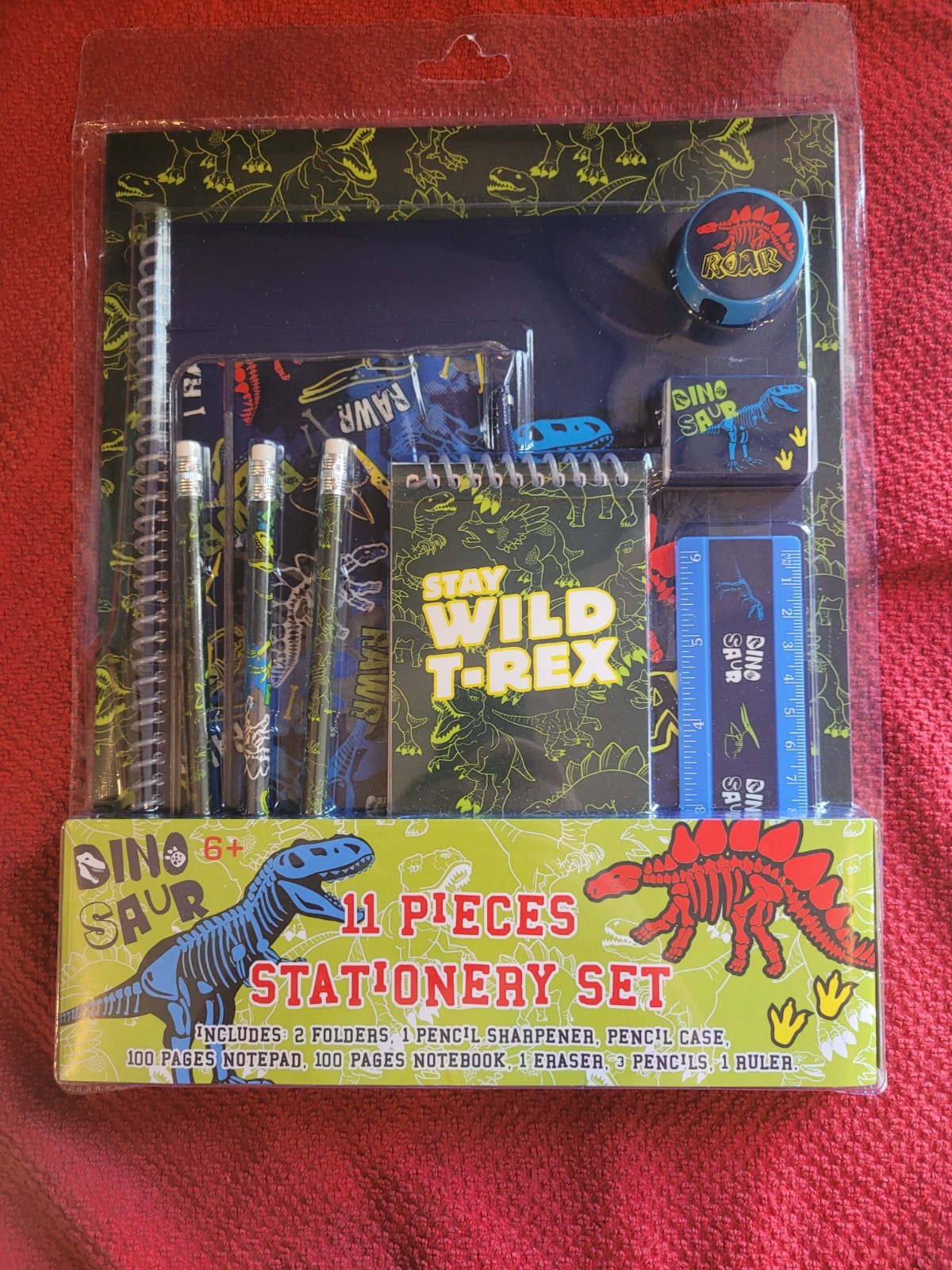 NEW SEALED Dinosaur 11 Piece Stationary Set School Elementary Kids Supples Draw NEW SEALED Dinosaur 11 Piece Stationary Set School Elementary Kids Supples Draw