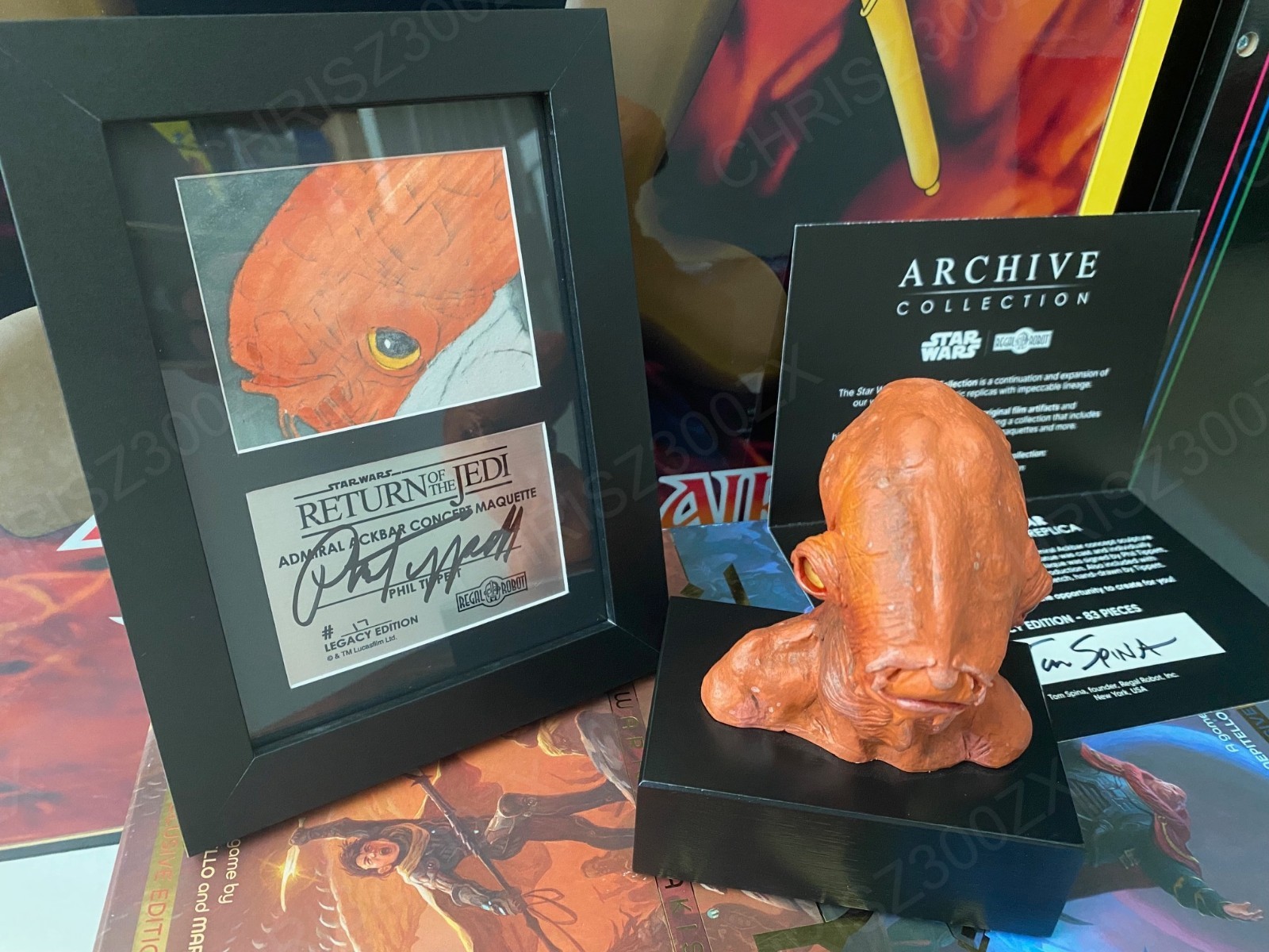 Star Wars Admiral Ackbar Maquette Bust Statue Phil Tippett Signature Sketch #17