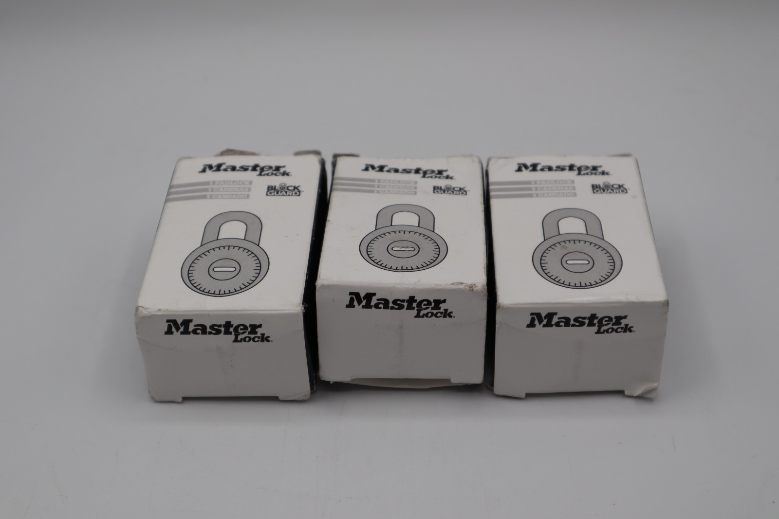 Masterlock block gaurd 3-pack silver with black dial