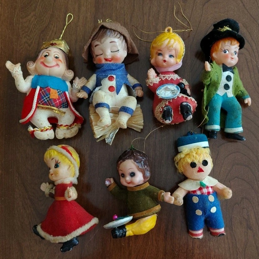 Vintage Grants/Peoples Nursery Rhyme Ornaments Set Lot 7