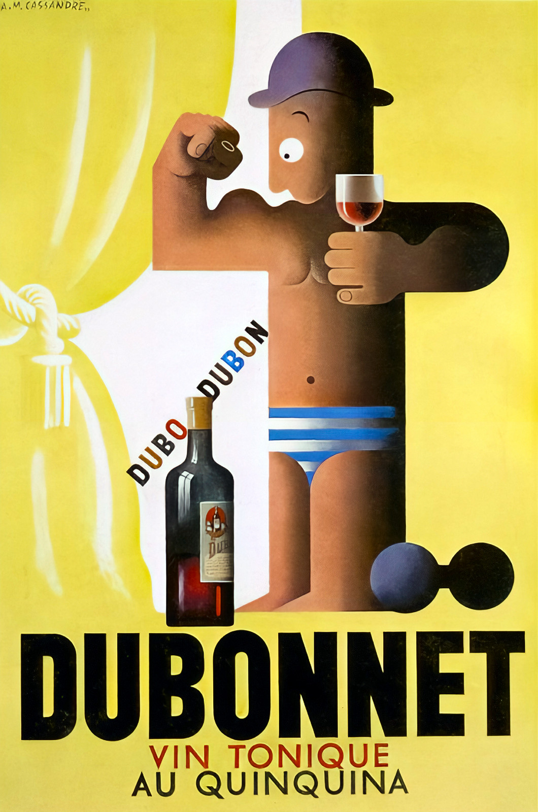 Dubonnet 1930s Vintage Art Deco Poster - A.M. Cassandre 24x36” ✨