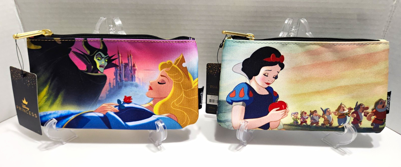 (2) NWT Disney Princess Loungefly Nylon Pouch Lot Snow White & Sleeping Beauty