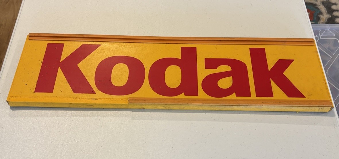 Genuine Kodak Film Sign Advertising Store Display RARE 27” x 7.5”