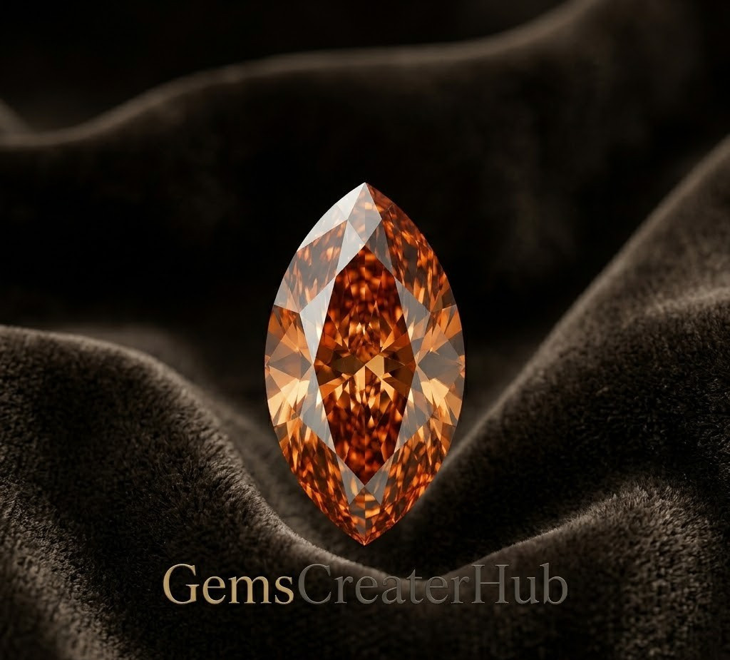 2 Ct Marquise Cut Orange  Lab Grown Diamond VVS1 Certified 💛