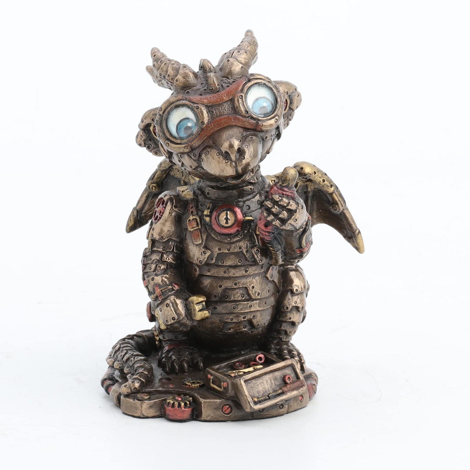 Veronese Design USI Steampunk Dragon Tinkerer w/Goggles Mechanical Gear Figurine Veronese Design USI Steampunk Dragon Tinkerer w/Goggles Mechanical Gear Figurine