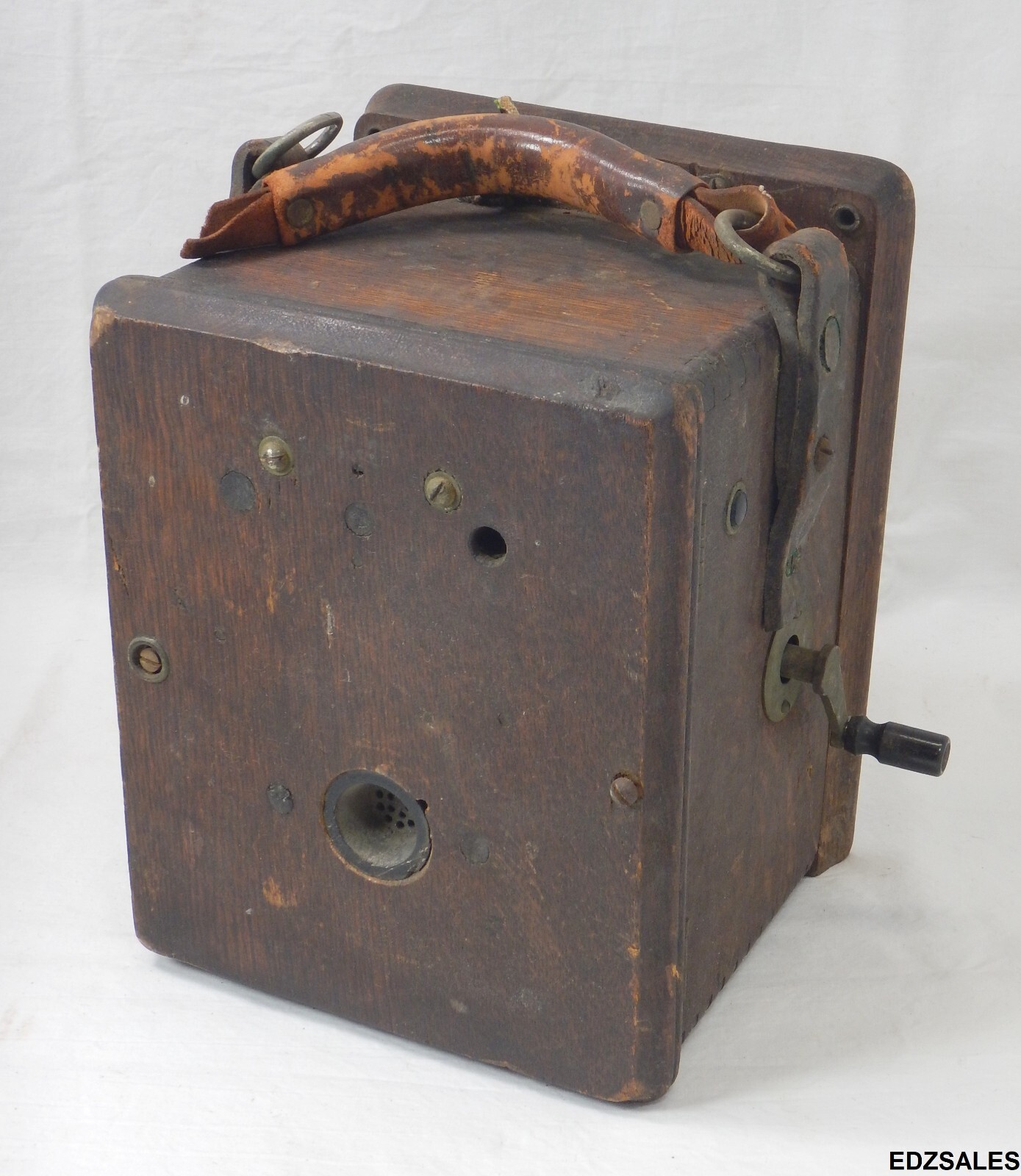 Antique Kellogg Magneto Crank Wall Carry Phone Box