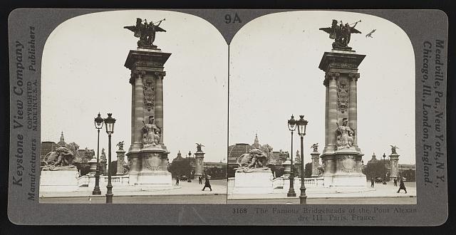 The famous bridgeheads of the Pont Alexander III, Paris, France Old Photo The famous bridgeheads of the Pont Alexander III, Paris, France Old Photo