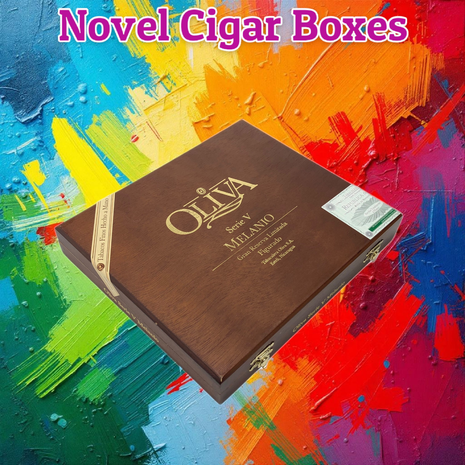 Oliva Serie V Melanio Figurado Empty Wooden Cigar Box 9x8x1.5