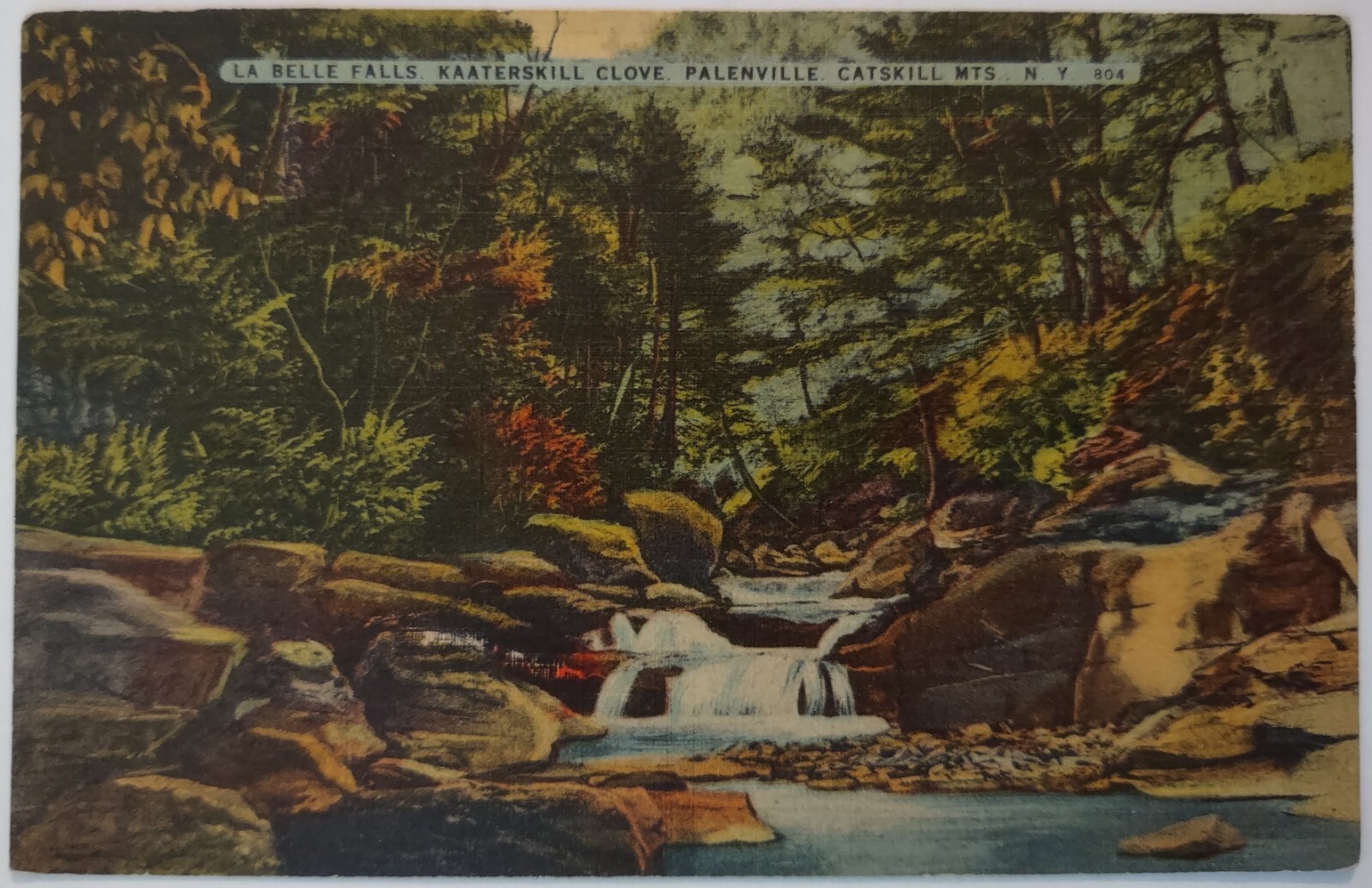Vintage Postcard La Belle Falls Kaaterskill Clove Palenville NY Catskill AA54