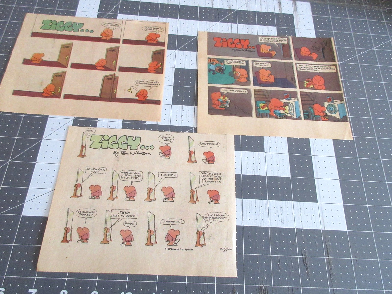 ZIGGY by Tom Wilson Lot of 3 Sunday Comic Strips 1982
