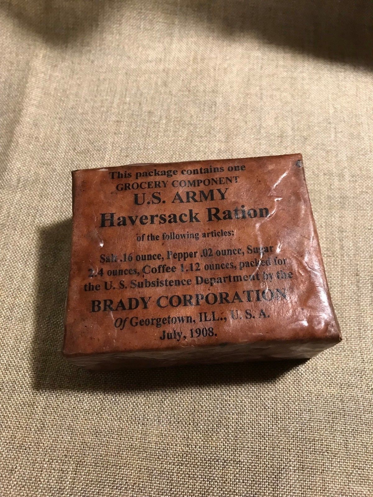 WWI Mexican border US Army 1908 Haversack ration 