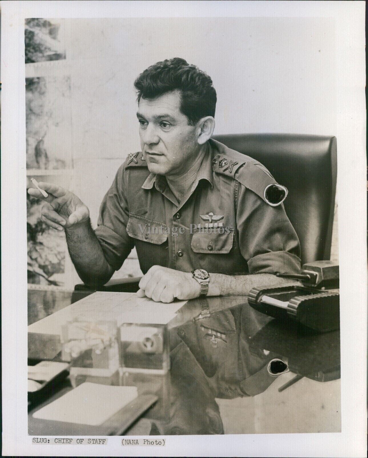 1971 Major General David Elasar Israeli Armed Forces Chief Military Photo 8x10