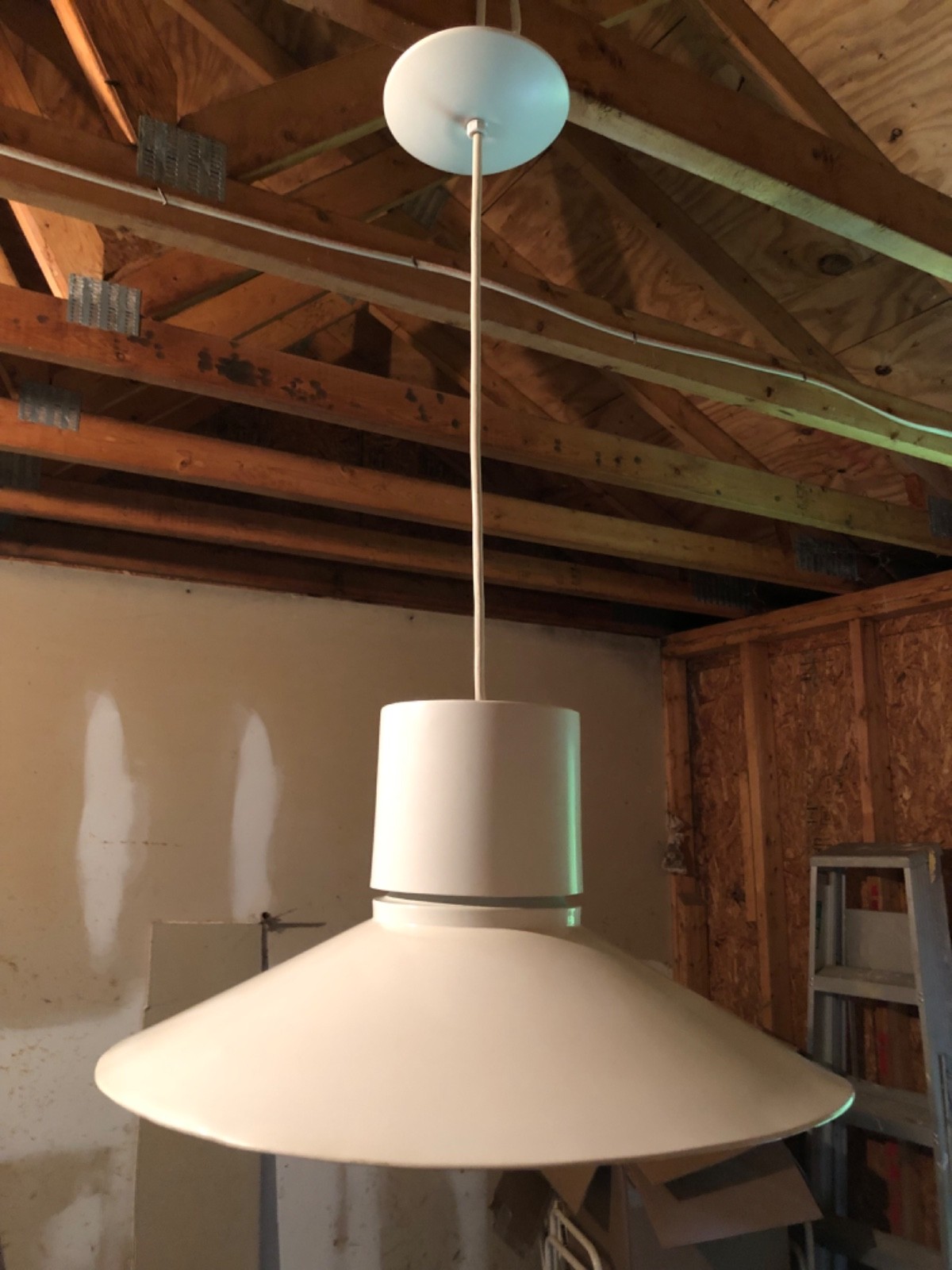 Mid Century Modern Lightolier White Pendant Lamp: Danish Style Mid Century Modern Lightolier White Pendant Lamp: Danish Style