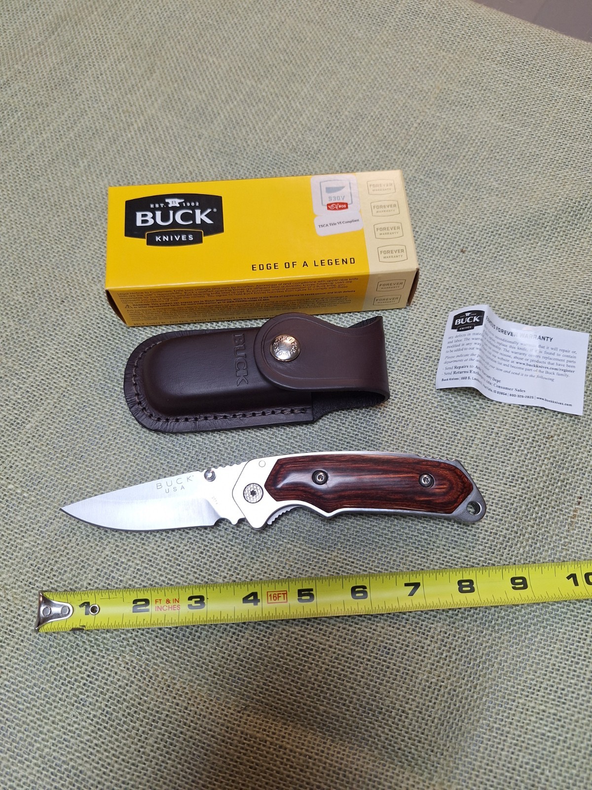 Buck Knives 277 Alpha Hunter S30V Steel Blade, Rosewood,Leather Sheath NEW 