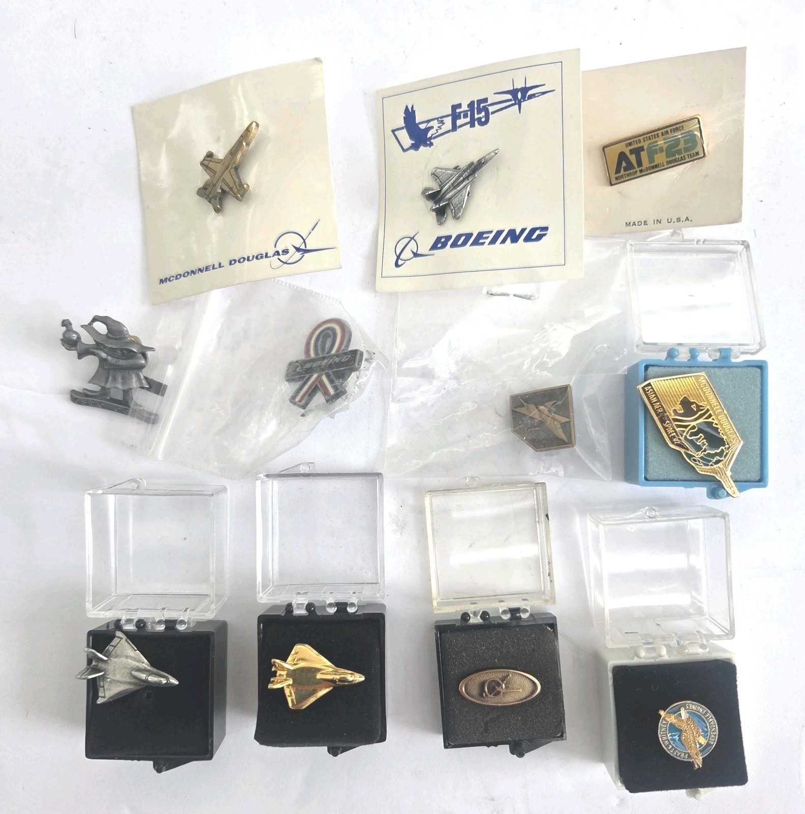Lot Of 11 Vintage McDonnell Douglas Boeing Aircraft Service Pins