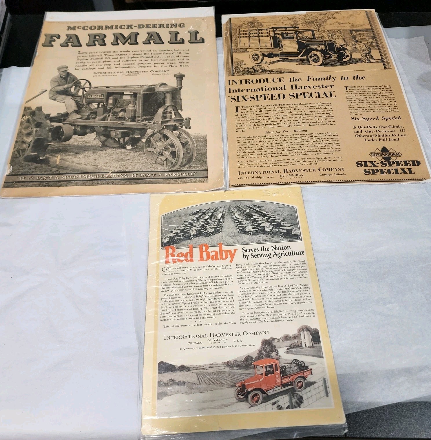 Vintage 1920s International Harvester Print Ads Lot McCormick Deering Farmall