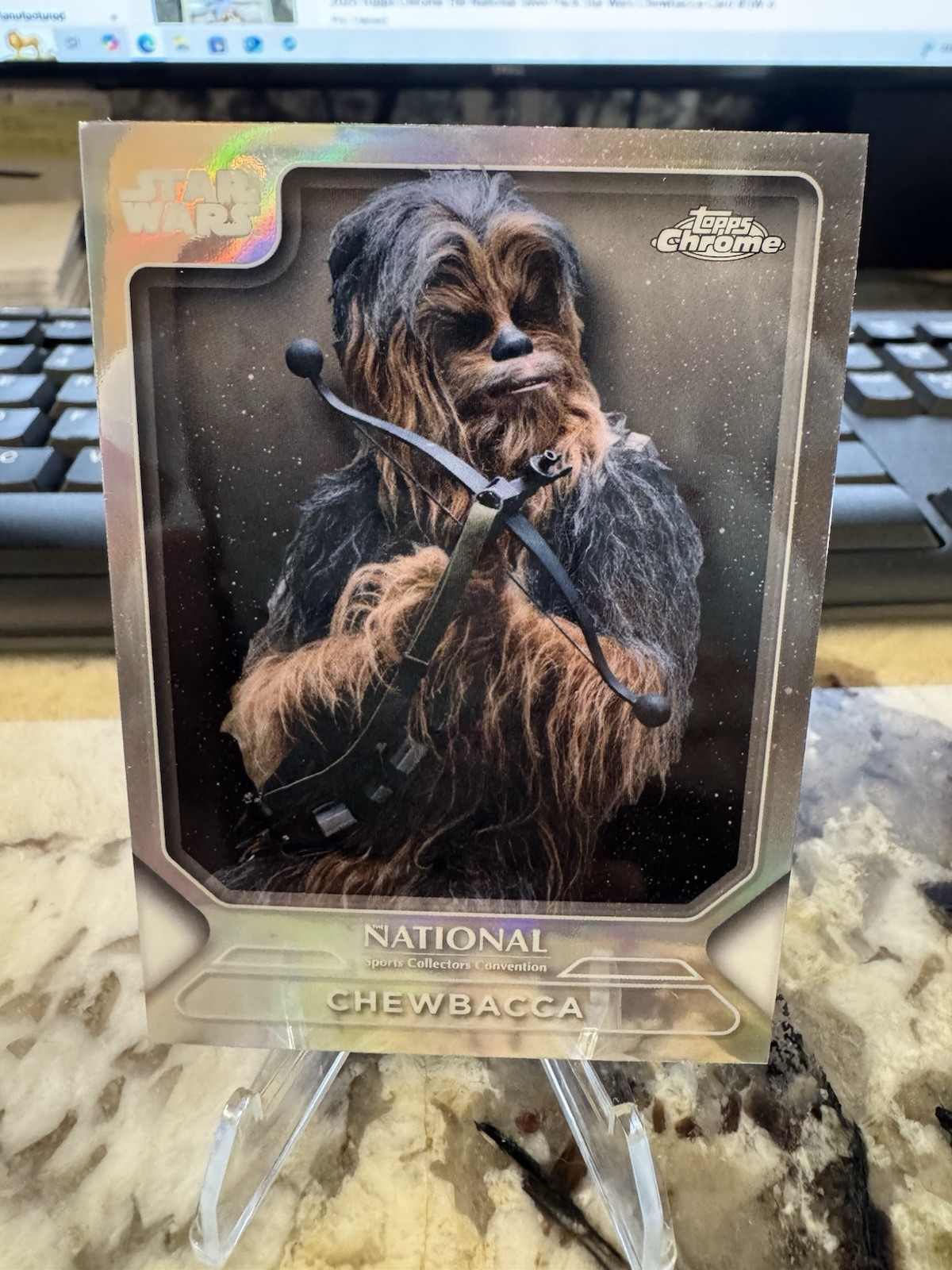 2025 Topps Chrome The National Silver Pack Star Wars CHEWBACCA Refractor #SW-6