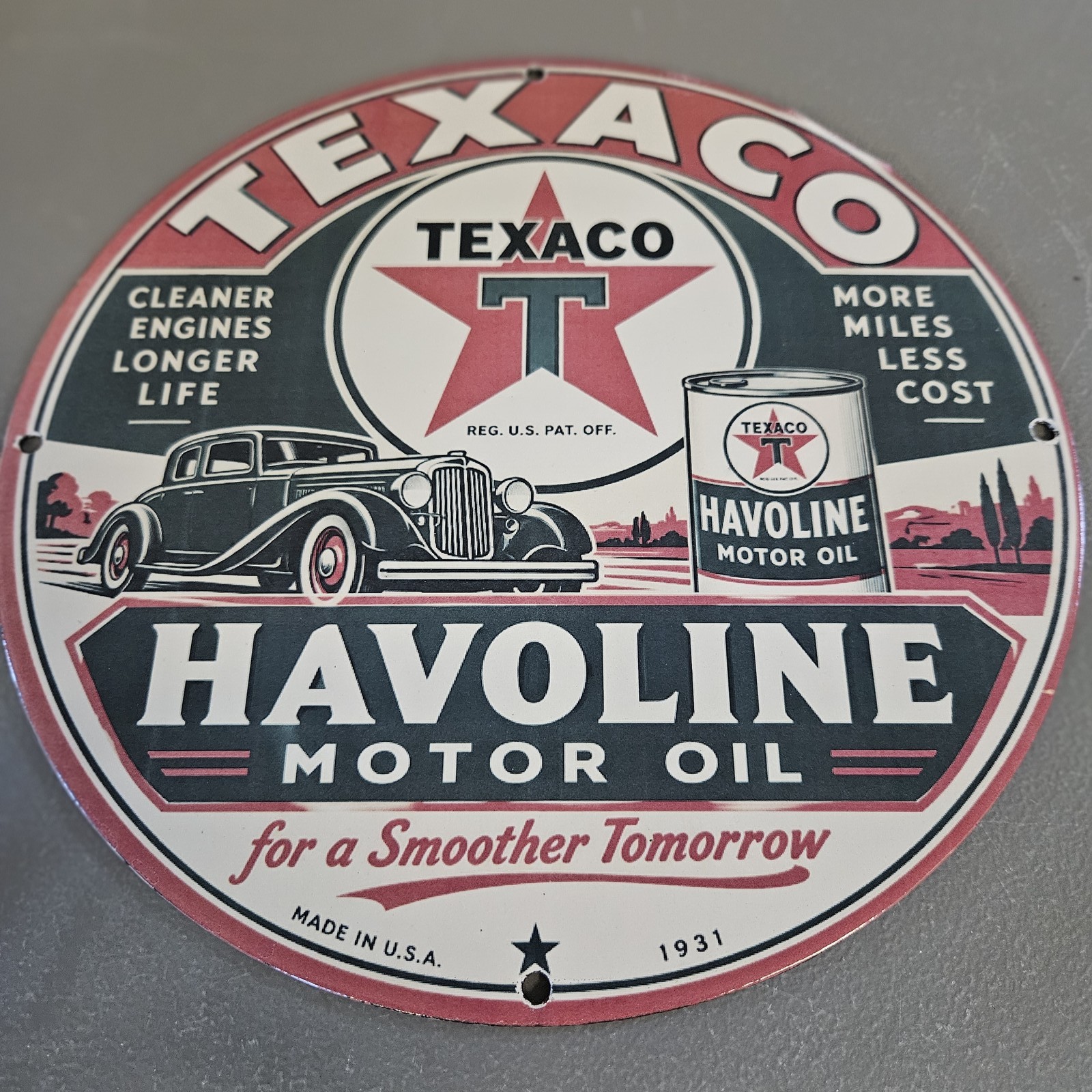 VINTAGE 1931 TEXACO HAVOLINE MOTOR OIL 12