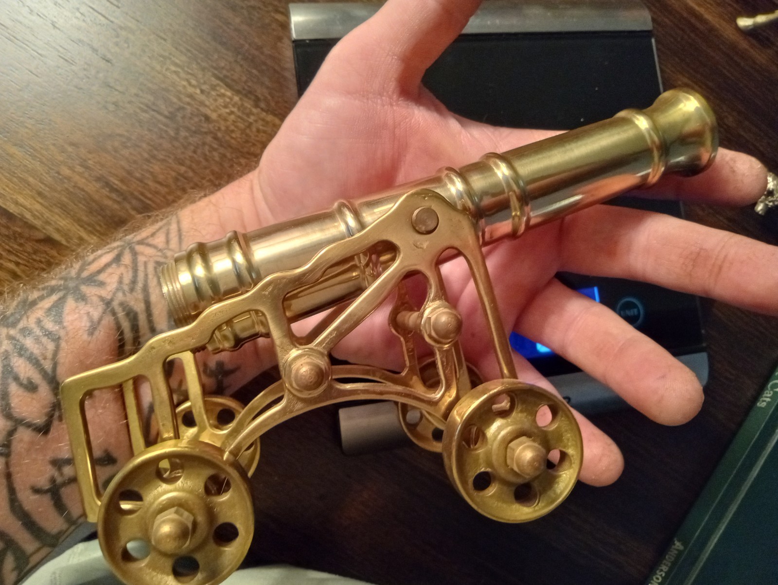 vintage brass cannon