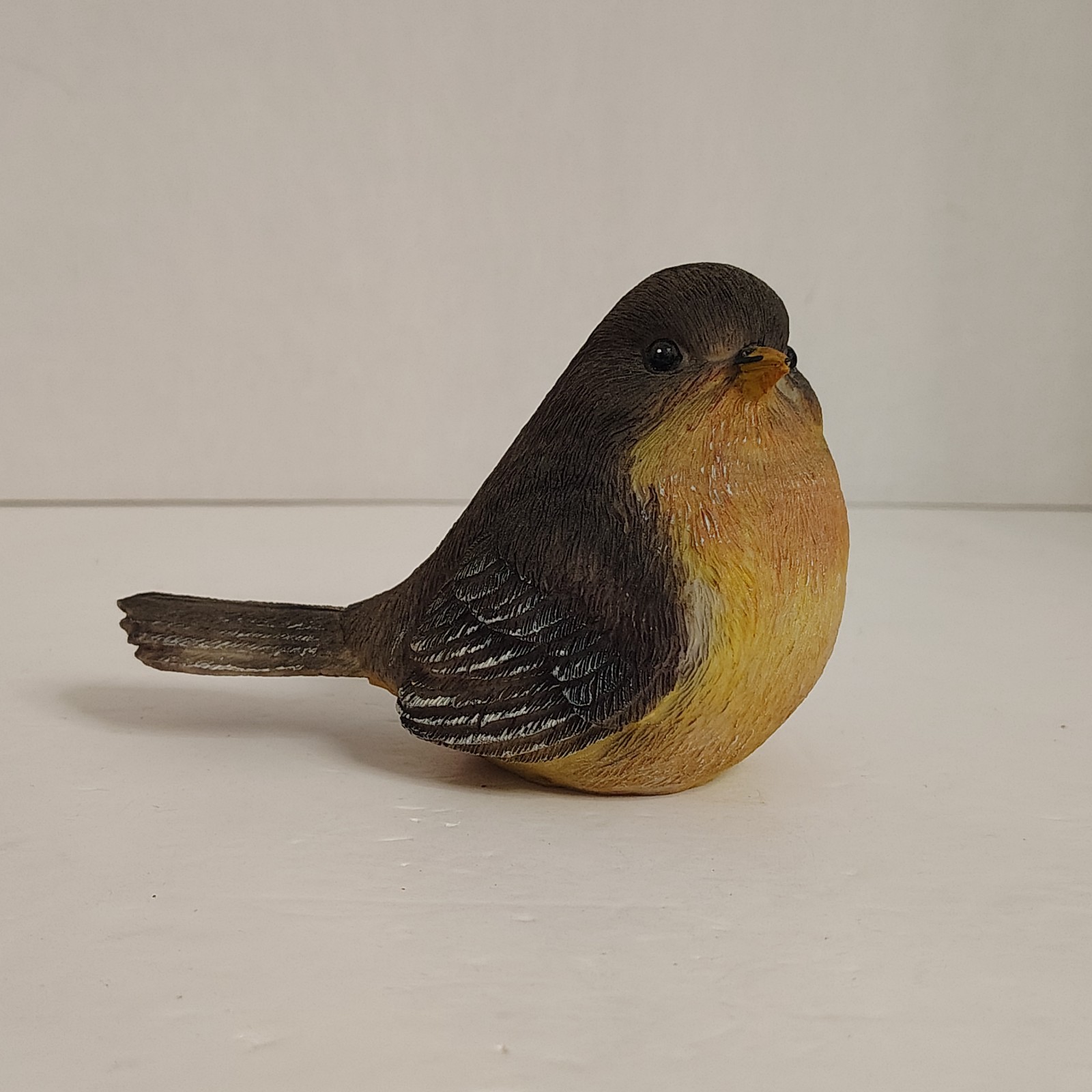 Vintage Chalkware Bird Figurine Robin Folk Art Decor Unmarked