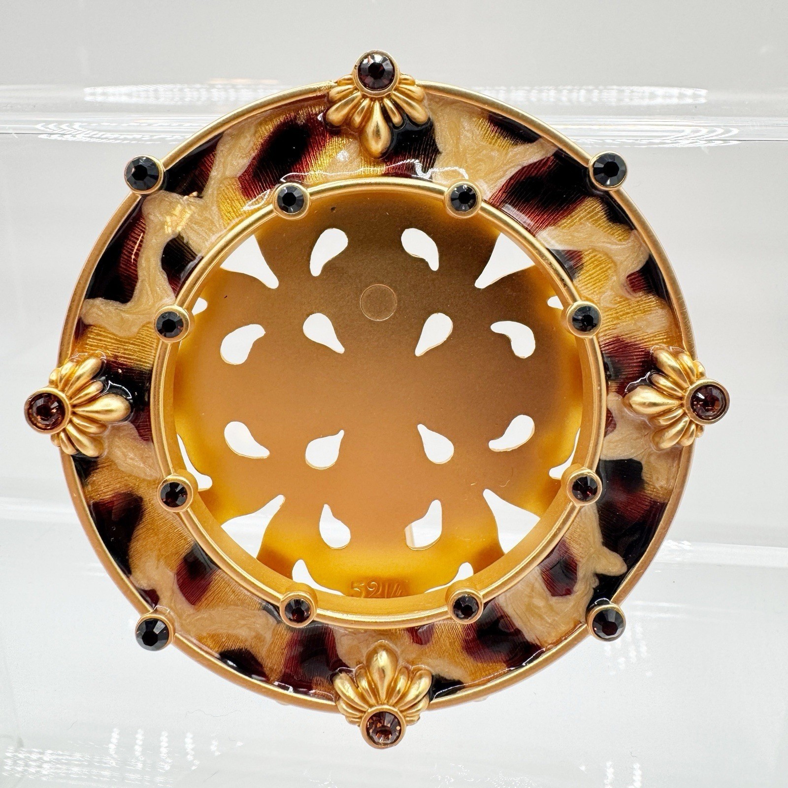 JAY STRONGWATER Jungle Collection Leopard Mini Round Picture Frame Gold 3\