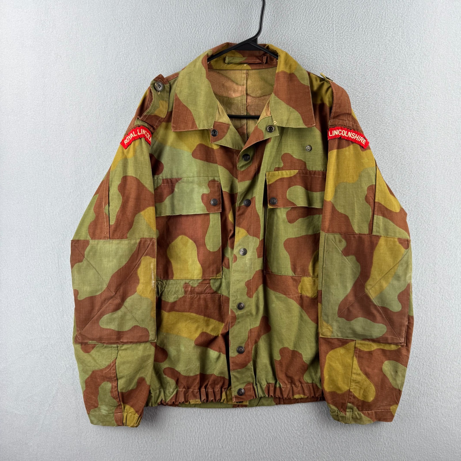 Vintage 50s Italian San Marco Camo Jacket Mens M/L Military Royal Lincolnshire