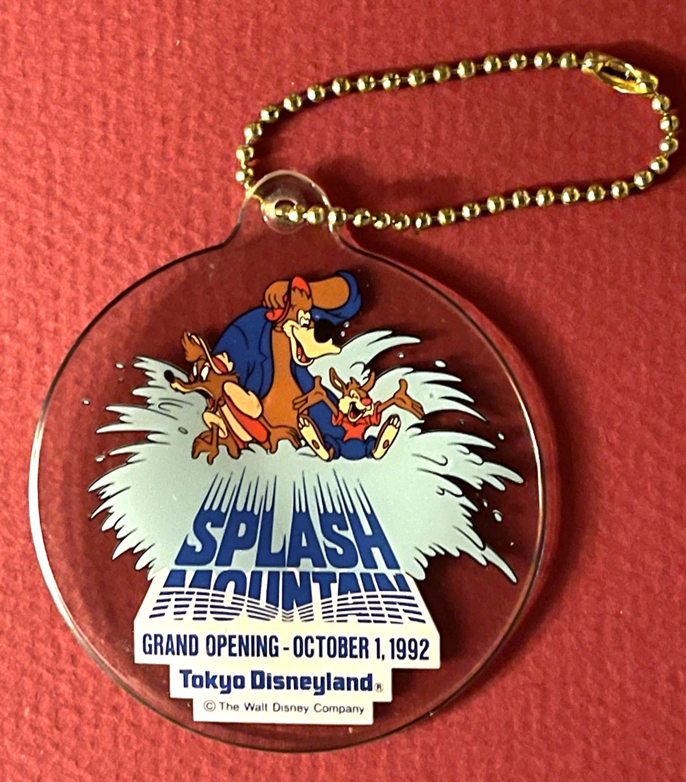 1992 Splash Mountain Tokyo Disneyland Grand Opening Key Chain Brer Critters Rare